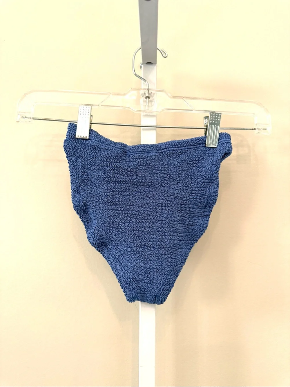 Hunza G Juno Bikini Bottom NWT Blue Crinkle Textured Swim
